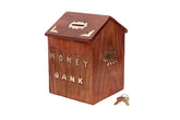 Brown wooden Hut Money Bank - home bank 7*5 inches