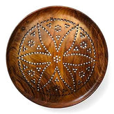 Brown wooden carved plate Tray - 10 inch