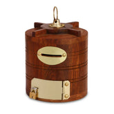 Brown wooden sintex water tank money bank