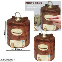 Brown wooden sintex water tank money bank