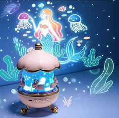Bunny Carousel Night Light Projector, 6 Set Films Rotating LED Lamp