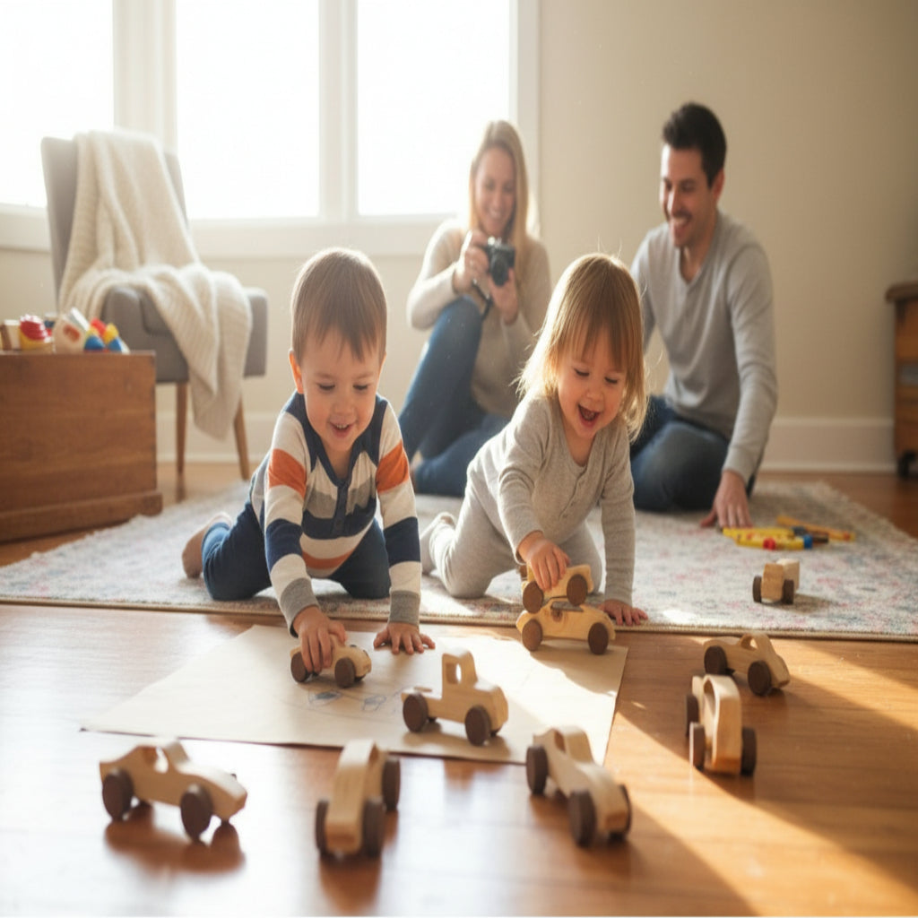 Eco-Friendly Classical Wooden Push Toy Vehicle - Any 1 Piece