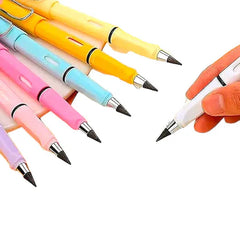 Cartoon Nibs Everlasting Pencil Replaceable Head Inkless Reusable Erasable - with Eraser Inside