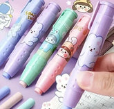 Cartoon Pen Type Eraser - Rubber Core Pressing Pencil Eraser Stationery Pen Type Eraser - Any 1