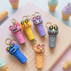 Popout Eyes Cartoon Shaker Toy Keychain for Kids Adults & Stress Relief School College Hand Bag Hanger Pendant Ages 3+ (Any 1)