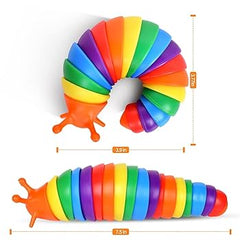 Caterpillar Slug Toy Sensory - Relaxing Caterpillar Stress Relief Toy for Kids and Adults Pack of 1(Multi Colour)