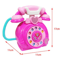 Classic Dial Receiver Simulation Telephone Toy for Kids- sound and light