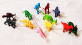 Colourful 12 Psc Mini Wildlife Jungle Realistic Figures Dinosaurs Toys for Kids (Multi-Color)