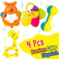 Colourful Non Toxic Set of 4 Attractive Rattle set Combo - New Born Gift