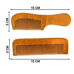 Comb with handle pack of 1 wooden comb