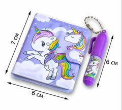 Cute Printed Mini Pocket Diary with Small Pen for Kids - Pack of Any 1