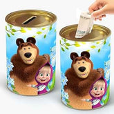 Cute & Colorful Printed Metal Piggy BankMoney Saving Storage Coin Collection Box for kids-Any 1 Random
