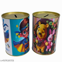Cute & Colorful Printed Metal Piggy BankMoney Saving Storage Coin Collection Box for kids-Any 1 Random