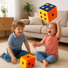 Multicolor Dice Cube Games for Boys and Girls Cloth Dice, Ludo Snake Game - Soft Toys for Kids Lightweight & Washable - Unisex Family Game Entertainer for All Ages 5 Inches