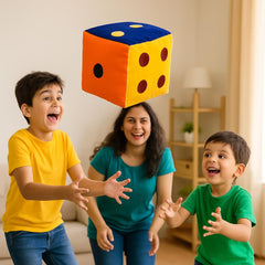 Multicolor Dice Cube Games for Boys and Girls Cloth Dice, Ludo Snake Game - Soft Toys for Kids Lightweight & Washable - Unisex Family Game Entertainer for All Ages 5 Inches
