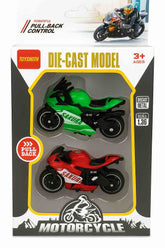 Die Cast Motorcycle Pull Back Bike 1:36 scale - 2 Piece Pack