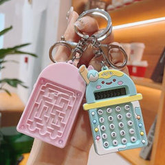 Dinosaur Calculator And Maze Ball Game Keychain