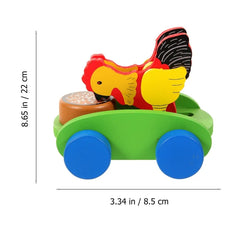 Wooden Eating cock pull along - pack of 1