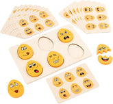 Expressions Eggs Puzzle - Wooden Egg Face Changing Game with 15 cards