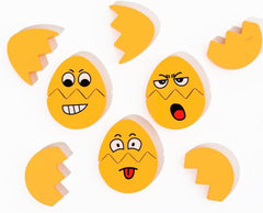 Expressions Eggs Puzzle - Wooden Egg Face Changing Game with 15 cards