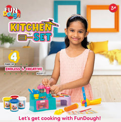 FUN DOUGH Clay - Kitchen Set, Cutting and Moulding Playset