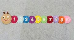 Felt Caterpillar Shape Numbers 1-10