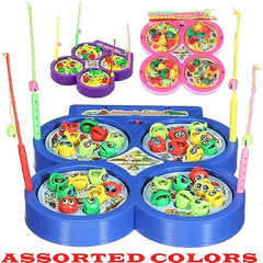 Fishing Game for Kids Magnetic, Include 32 Pieces Fishes and 4 Fishing Rod, Fish Catching Toy (2 to 4 Players)(Multicolor)