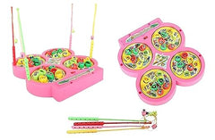 Fishing Game for Kids Magnetic, Include 32 Pieces Fishes and 4 Fishing Rod, Fish Catching Toy (2 to 4 Players)(Multicolor)