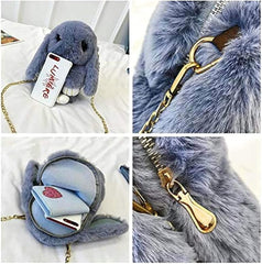 Fluffy Plush Rabbit Bag Fashion Girl - Bunny sling Bag ANY 1 Random