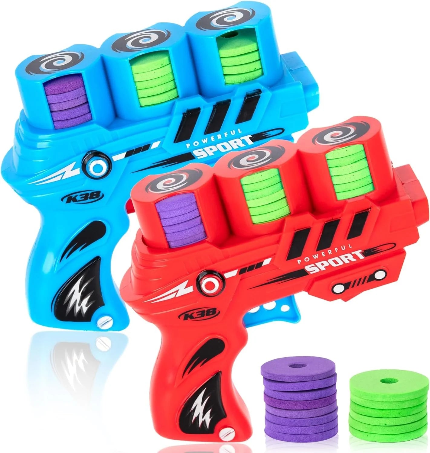 Foam Disc Launcher Disk Shooter Toy - 27 flying Disks - Any 1