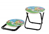 Foldable Cartoon Print Metal Stool for Kids - Any 1 Random