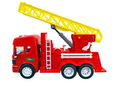 Friction-Powered Firefighter Truck– Realistic Design with Expanding Ladder, 360° Rotating Base, Lights & Melodious Sounds