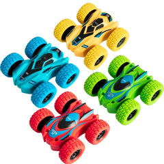 Friction Powered Car Toys,Double-sided Stunt Flip Inertia Car,Push and Go Toy Cars - Any 1 Random Color