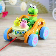 Wooden Frog cart Pull along