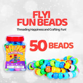 Fun Beads Toy Set for Kids Colorful Beads for Creative Play Age 3+ - Lacing Activity Toy - 50pcs