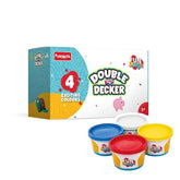 Funskool Fundough Double Decker, 4 tubs of Dough, 75 grams each, Toys for Kids, Shaping, Sculpting