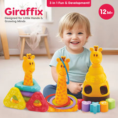 Giraffix – 3-in-1 Stack, Sort & Toss Toy for Toddlers (12M+)