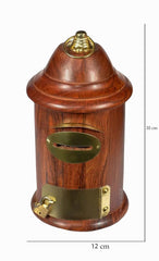 Handmade Brown wooden Post Office Money Bank