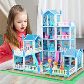 Happy Childhood Princess Dream House 9 Room Doll House Furniture and Accessories Set