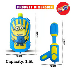 Holi Pressure Water Gun Pichkari Tank Backpack-1.5 Litre Water Gun - Any 1 Random