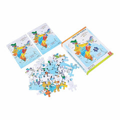 India Map Puzzle, 48 cm x 37 cm, 100 Pieces, Educational Toy Jigsaw Puzzle