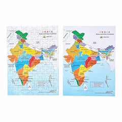 India Map Puzzle, 48 cm x 37 cm, 100 Pieces, Educational Toy Jigsaw Puzzle