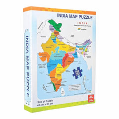 India Map Puzzle, 48 cm x 37 cm, 100 Pieces, Educational Toy Jigsaw Puzzle
