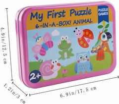 Intellect Toys Puzzle 6 in 1 - Tin Box pack of 1 Random Puzzle - Transport