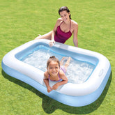 Intex Inflatable Rectangular swimming Pool, Multi Color - 5.45 ft × 3.28 ft × 0.92 ft