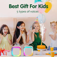 Karaoke Machine for Kids, Portable Bluetooth mike Speaker with Wireless Microphone