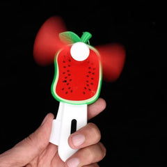 Kid's Hand Pressure Mini Fruit Fan Cool Summer Fan/ Fan Without Battery - pack of Any 1