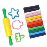 Kids Clay Moulding Kit - 12 color Clay with 3 Moulds
