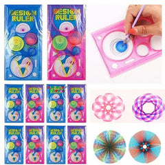 Kids Design Ruler Scale Spirograph Drawing Set - Best For Birthday Return Gift