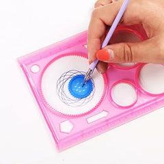 Kids Design Ruler Scale Spirograph Drawing Set - Best For Birthday Return Gift